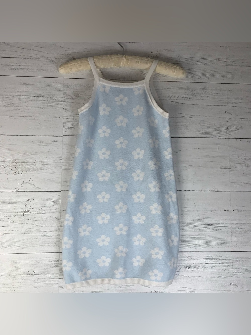 Paisley Lane light blue knit daisy sweater dress girls size 10